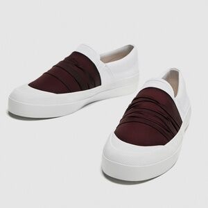 Fabric sneakers with gathered detail